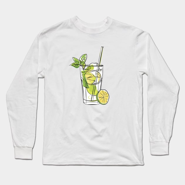 Mojito Pastel Art Long Sleeve T-Shirt by Pastel Craft